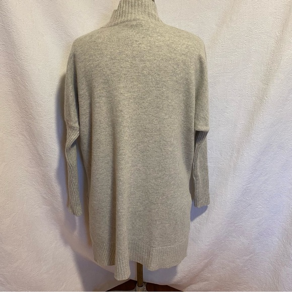 Pure cashmere heather grey melange mockneck - Picture 5 of 7